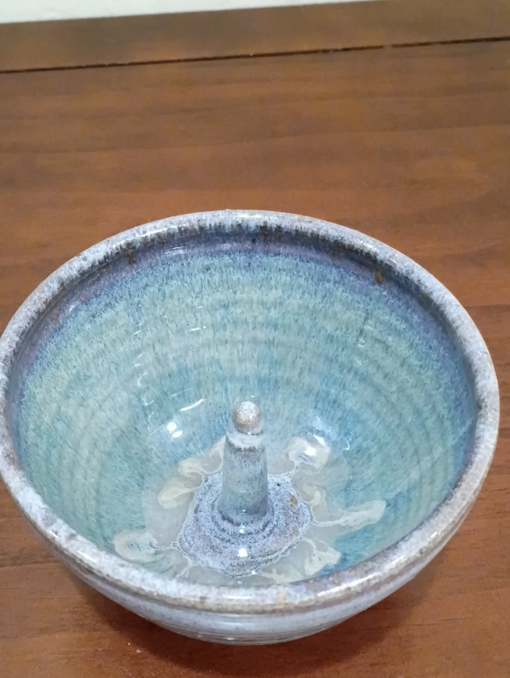 Blue Glazed Pottery Apple Baker - Vintage!